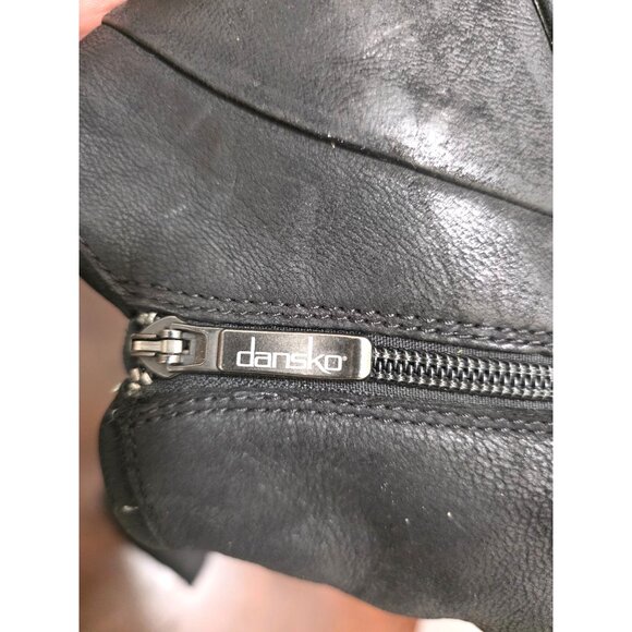 Dansko Women's Black Leather Ankle Boots Side Zippers Size 38 - Picture 9 of 10